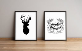 Wallity Cuadro Decorativo Enmarcado Multicolor (2 Piezas)
